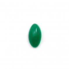 Green aventurine cabochon, in pointed oval shaped, 5x10mm x 1pc