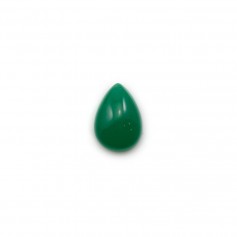 Green aventurine cabochon, in drop shaped, 7x10mm x 1pc