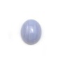 Cabochon de calcédoine bleu, de forme ovale, 10x12mm x 2pcs