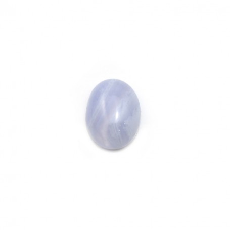 Blue chalcedony cabochon, in oval shaped, 7 * 9mm x 4pcs