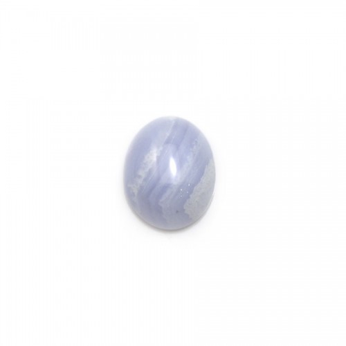 Blue chalcedony cabochon, in oval shaped, 8 * 10mm x 2pcs