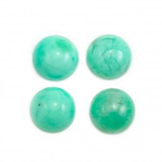 Cabochon of chrysoprase, in round shape 12mm x 1pc