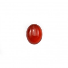 Cabochon agate rouge ovale 7x9mm x 4pcs