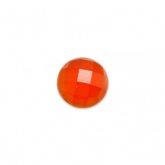 Cabochon red agate round shape facet 10mmx 1pc