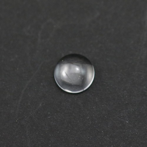 Cabochon di cristallo di rocca, forma rotonda, 8 mm x 4 pezzi