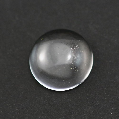 Cabochon cristal de roche rond-plat 14mm x 2pcs