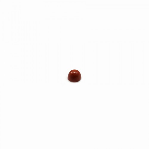 Diaspro rosso cabochon, forma rotonda, 2 mm x 4 pezzi