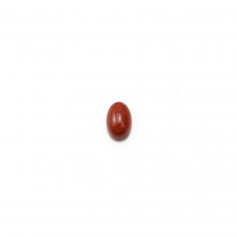 Cabochon on red jasper, in oval shaped, 3 * 5mm x 4 pcs