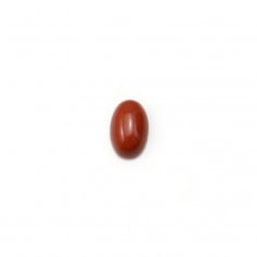 Cabochon on red jasper, in oval shaped, 4 * 6mm x 4 pcs
