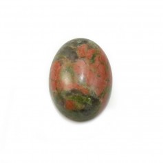 Unakite cabochon, in oval shaped, 12 * 16mm x 2pcs