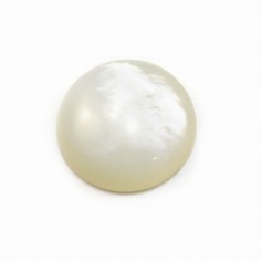 Cabochon white mother of pearl, in round shaped, 16 mm x 1pc