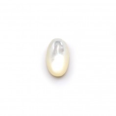 Oval cabochon 6x9mm in white mother-of-pearl x 4pcs