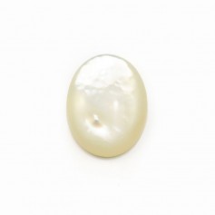 Cabochon de nacre blanche, de forme ovale, 12 * 16 mm x 1pc