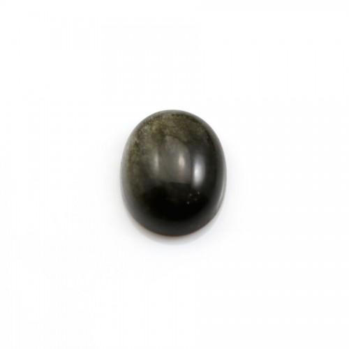 Cabochon d'obsidienne, de forme ovale, 10x12mm x 1pc
