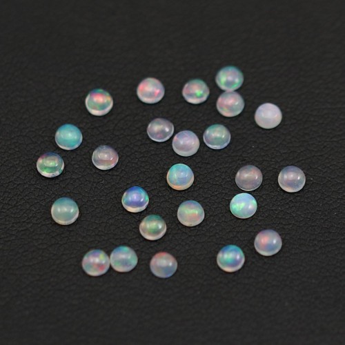 Opale etiope cabochon, multicolore, forma rotonda, 3 mm x 25 pz