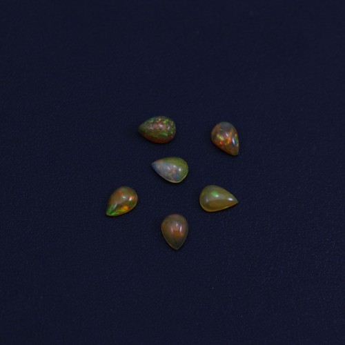 Äthiopischer Opalkabochon, Tropfen 5x7mm x 1Stk