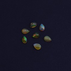 Cabochon opale éthiopienne, goutte 5x7mm x 1pc