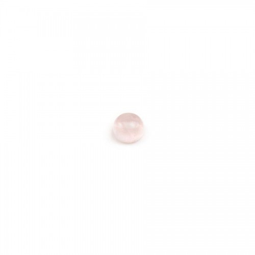 Cabochão redondo de quartzo rosa 3mm x 4pcs