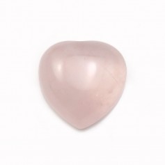 Cabujón de cuarzo rosa, forma de corazón, 12mm x 4pcs