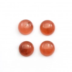 Pink rhodochrosite cabochon, in round shape, in size of 8mm x 1pc