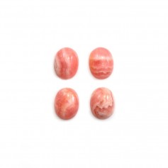 Cabochon di rodocrosite rosa, forma ovale, dimensioni 7x9mm x 1pc