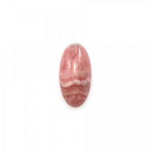 Cabochon de rhodochrosite rose, de forme ovale, et de taille 7x14mm x 1pc