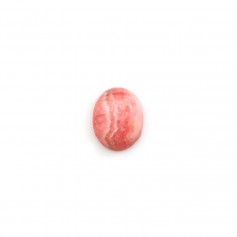 Cabochon rodochrosite rosa, forma oval, tamanho 8x10mm x 1pc