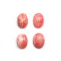 Pink rhodochrosite cabochon, in oval shape, in size of 9x12mm x 1pc