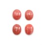 Pink rhodochrosite cabochon, in oval shape, in size of 10x12mm x 1pc