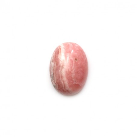 Pink rhodochrosite cabochon, in oval shape, in size of 10x13mm x 1pc