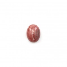 Pink rhodochrosite cabochon, in oval shape, in size of 11x13mm x 1pc