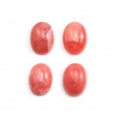 Pink rhodochrosite cabochon, in oval shape, in size of 11x15mm x 1pc
