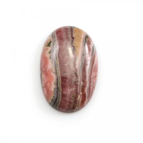 Cabochon rodochrosite rosa, forma oval, tamanho 18x27mm x 1pc