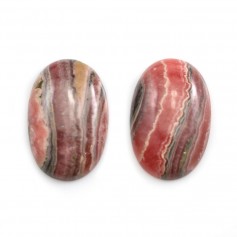 Pink rhodochrosite cabochon, in oval shape, in size of 18x27mm x 1pc
