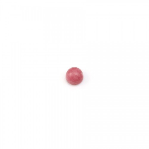 Rodonite Cabochon rosa, forma redonda, tamanho 3mm x 6pcs