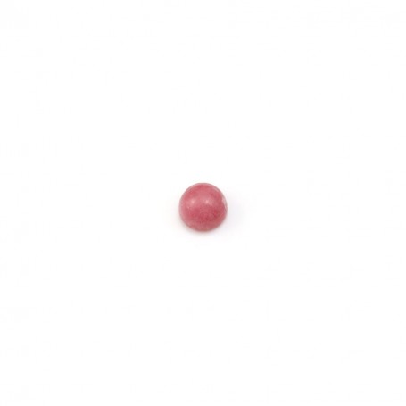 Pink rhodonite cabochon, in round shape, in size of 3mm x 6pcs