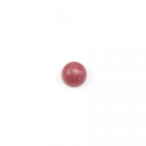 Cabochon de rhodonite rose, de forme ronde, et de taille 4mm x 6pcs