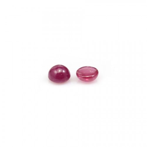 Ruby Cabochon "raspberry", in round shape x 1pc