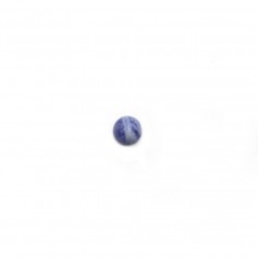 Cabochon of blue sodalite, in round shape, 3mm x 5pcs