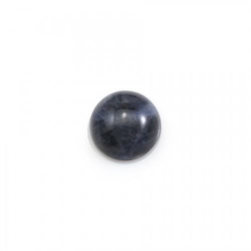 Cabochon of blue sodalite, in round shape, 8mm x 5pcs