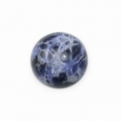 Cabochon of blue sodalite, in round shape, 14mm x 2pcs
