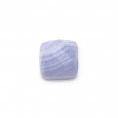 Chalcedony square faceted cabochon 10mm x 1pc