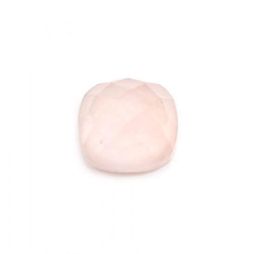 Cabochon pink quartz squared faceted 10mm x 1pc