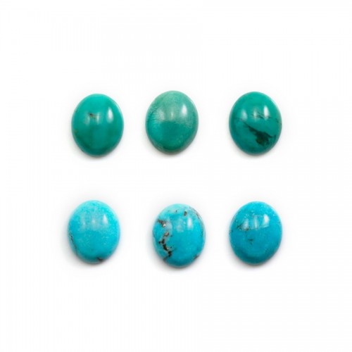 Natural Turquoise cabochon, in oval shape, 10x12mm, x 1pc