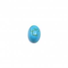 Cabochon of reconstituted turquoise blue, 5 * 7mm x 4pcs