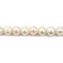 White oval freshwater pearls on thread 7-8mm x 40cm