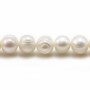 Perles d'eau douce blanches rondes 9-10mm x 10pcs