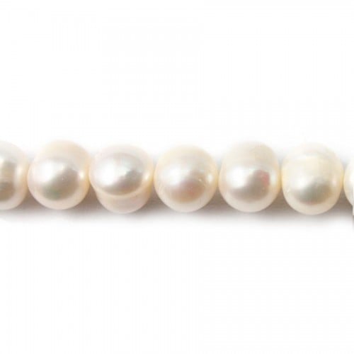 Perles d'eau Douce Blanc 10-11mm X 40cm
