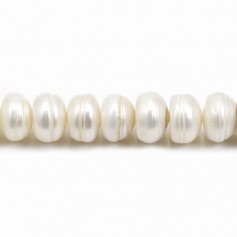 Perlas cultivadas de agua dulce, blancas, redondas/regulares, 10.5-12mm x 2pcs