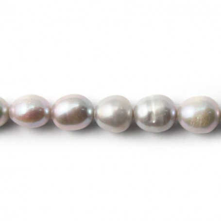 Perles de culture d'eau douce, grise, olive, 8-9mm x 6pcs